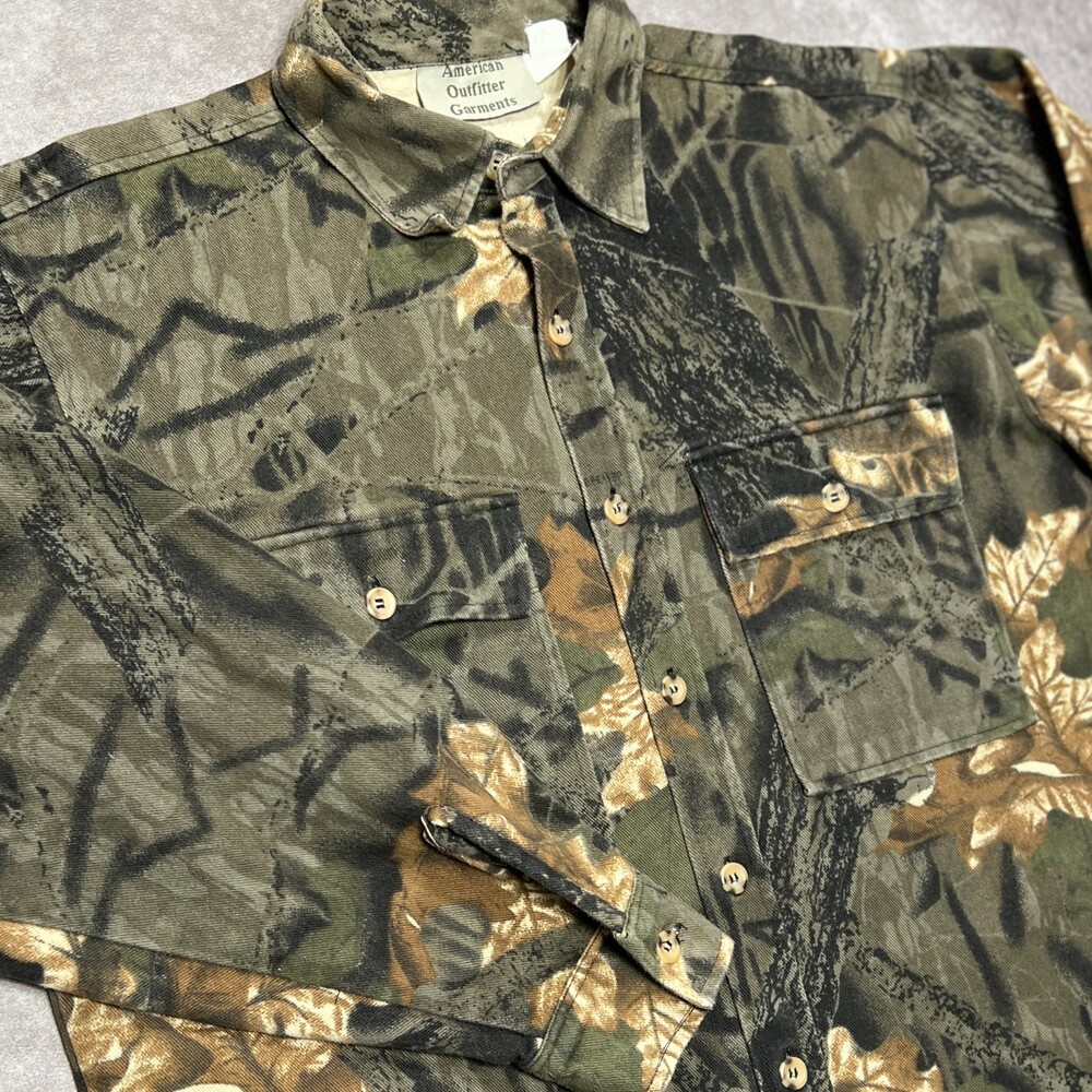 VTG Mossy Oak Break-Up Shirt Mens Large Button Up Camo Original Pattern 1996